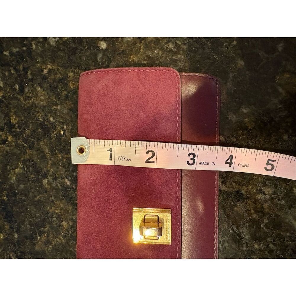 Michael Kors Women's Maroon Slim Wallet with Logo Accents - Picture 4 of 9